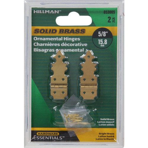 Hillman Hardware Essentials 851722 Light Narrow Door Hinges – 2-Inch Fixed Pin Zinc, 2-Pack, Rust-Resistant Steel