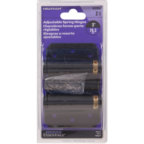 Hardware Essentials Adjustable Screen Door Spring Hinge Black (3