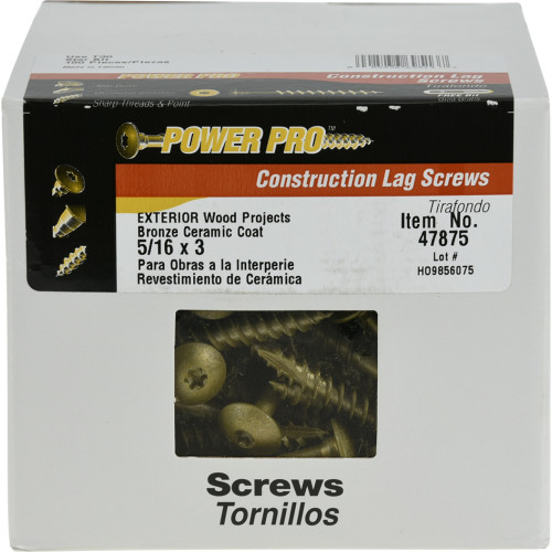 Bronze Star Drive Construction Lag Screws 5 16 x 3 150 Pc
