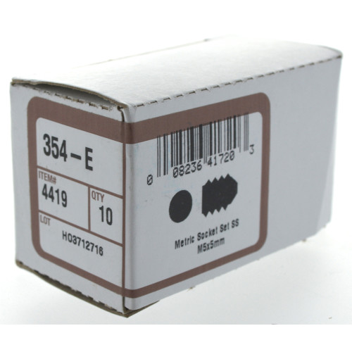 Metric Stainless Socket Set Screws (M5-0.8 x 5mm) - 10 pc