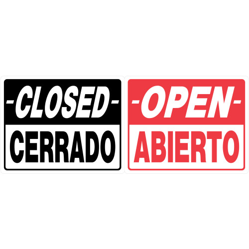 Hillman Spanish / English Open / Closed Sign (19