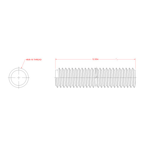 Course Thread Rod SteelWorks Coarse Thread Rod Zinc-Plated (3/8